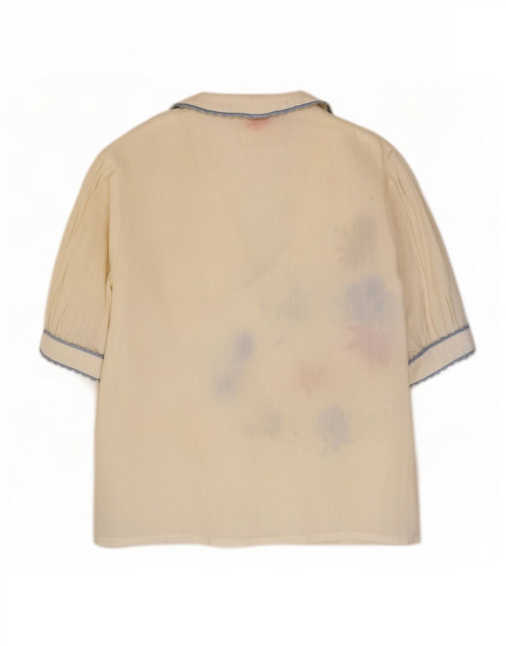 Bluzka damska w stylu vintage Top IT 44 Średni biały kwiatowy