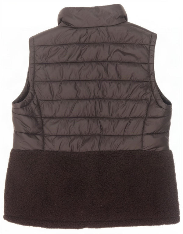 Calvin Klein Womens Fleece Padded Gilet UK 16 Large Black Nylon
