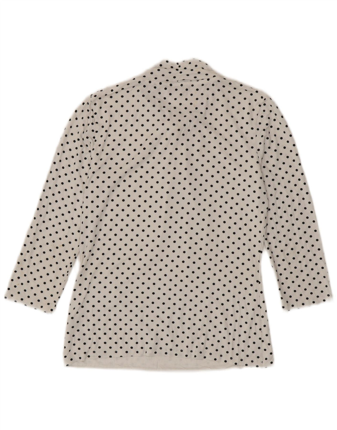 HOBBS Damska bluzka wiązana z przodu i z rękawami 3/4 Top UK 10 Small White w kropki