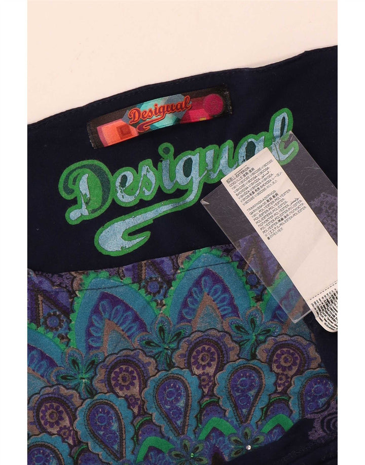 Damska bluzka Desigual Batwing Top UK 10 Small, granatowa, wiskozowa