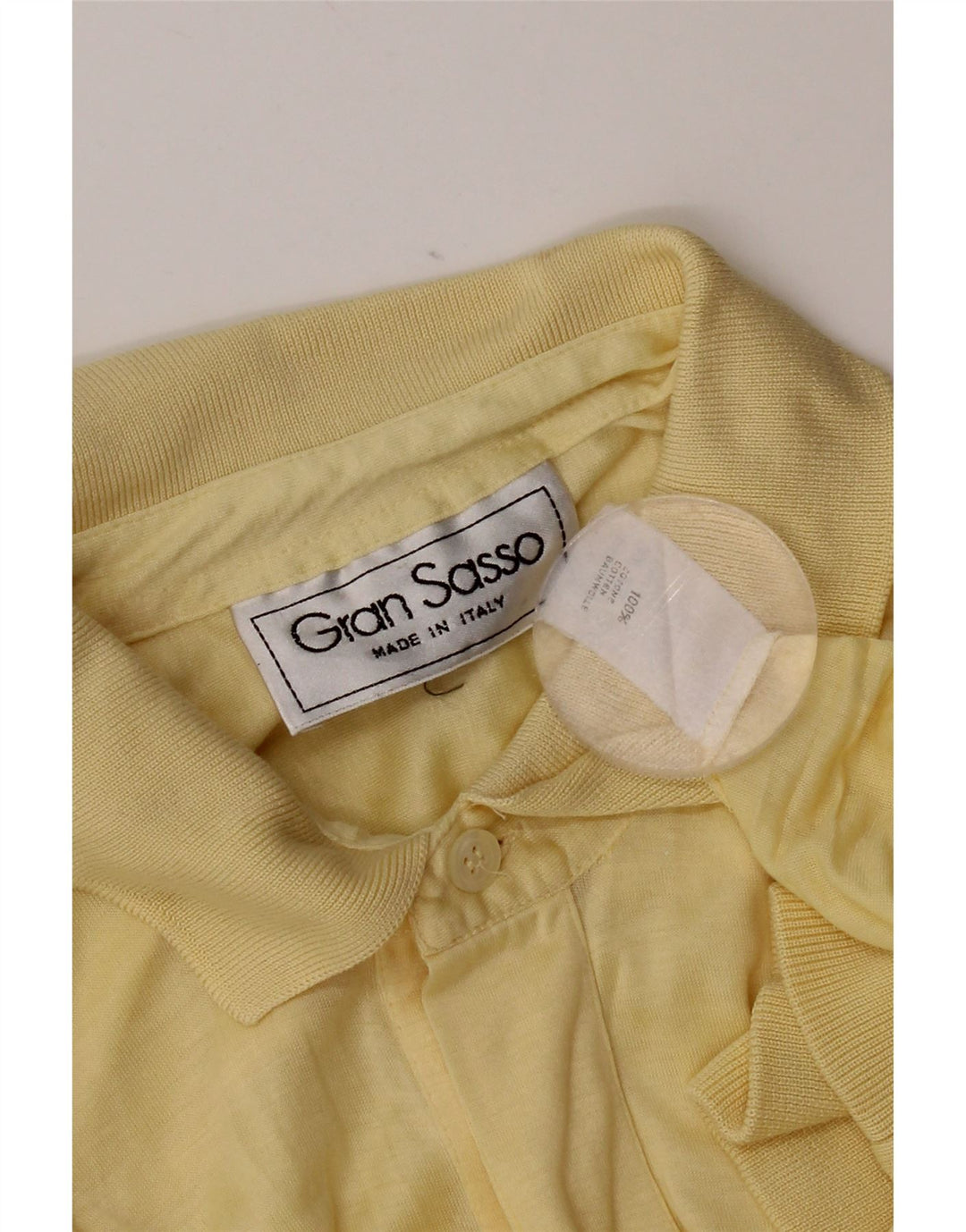 Męska koszulka polo w stylu vintage, mała, żółta, bawełniana