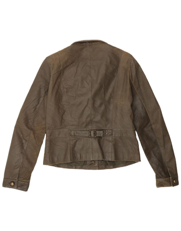 Vintage damska kurtka skórzana IT 44 Medium Khaki