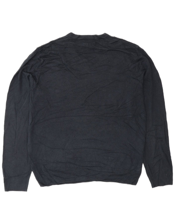 Marks & Spencer Męski sweter z dekoltem w kształcie litery V, XL, granatowy, akrylowy, klasyczny