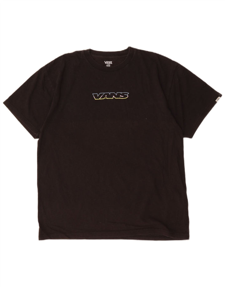 Męski T-shirt z grafiką Vans, duży, czarny, bawełniany