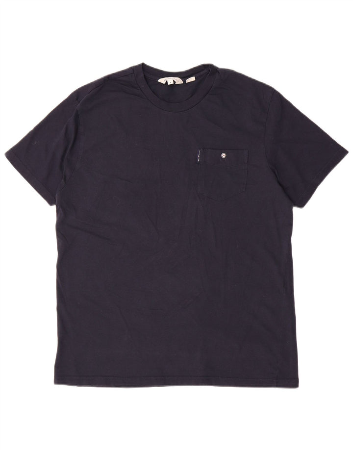 BEN SHERMAN Męski T-shirt Top Średni Granatowy Bawełniany