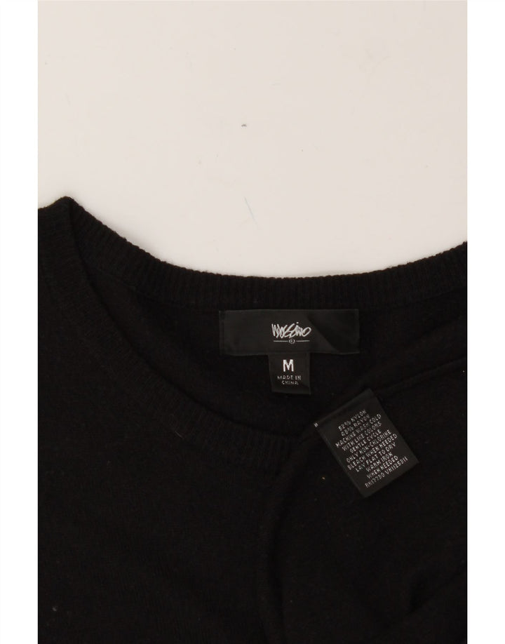 MOSSIMO Womens Short Sleeve Boat Neck Jumper Sweater UK 12 Medium Black Vintage Mossimo and Second-Hand Mossimo from Messina Hembry 