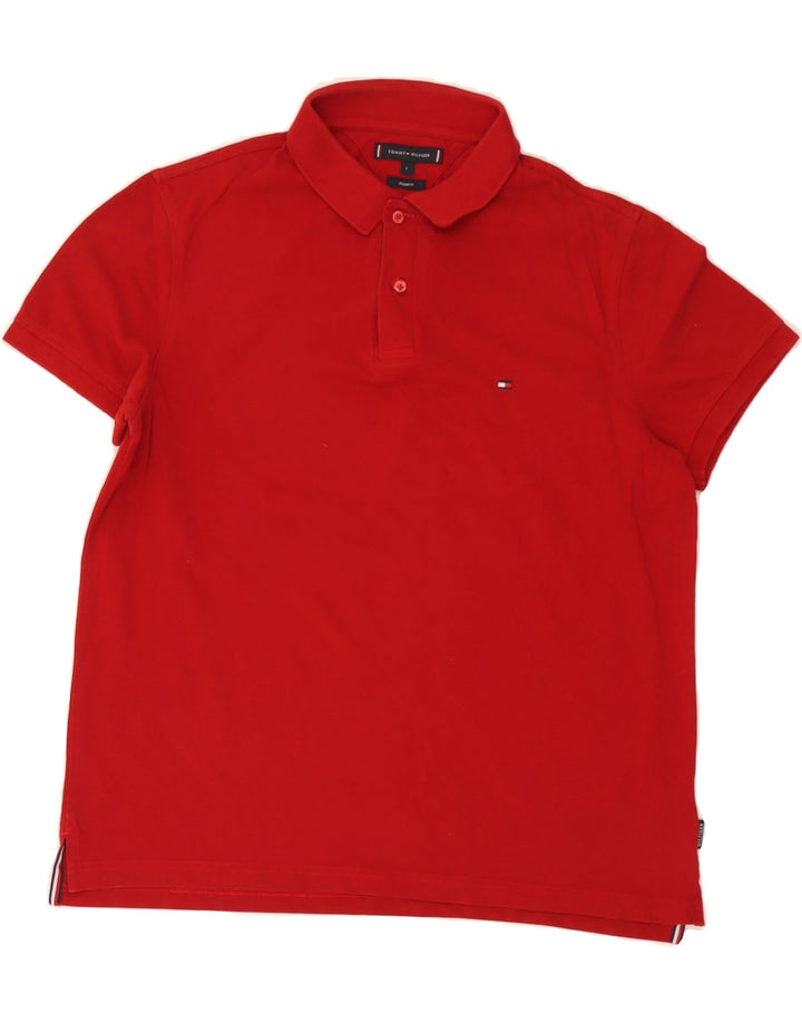 TOMMY HILFIGER Mens Polo Shirt Large Red Cotton Vintage Tommy Hilfiger and Second-Hand Tommy Hilfiger from Messina Hembry 