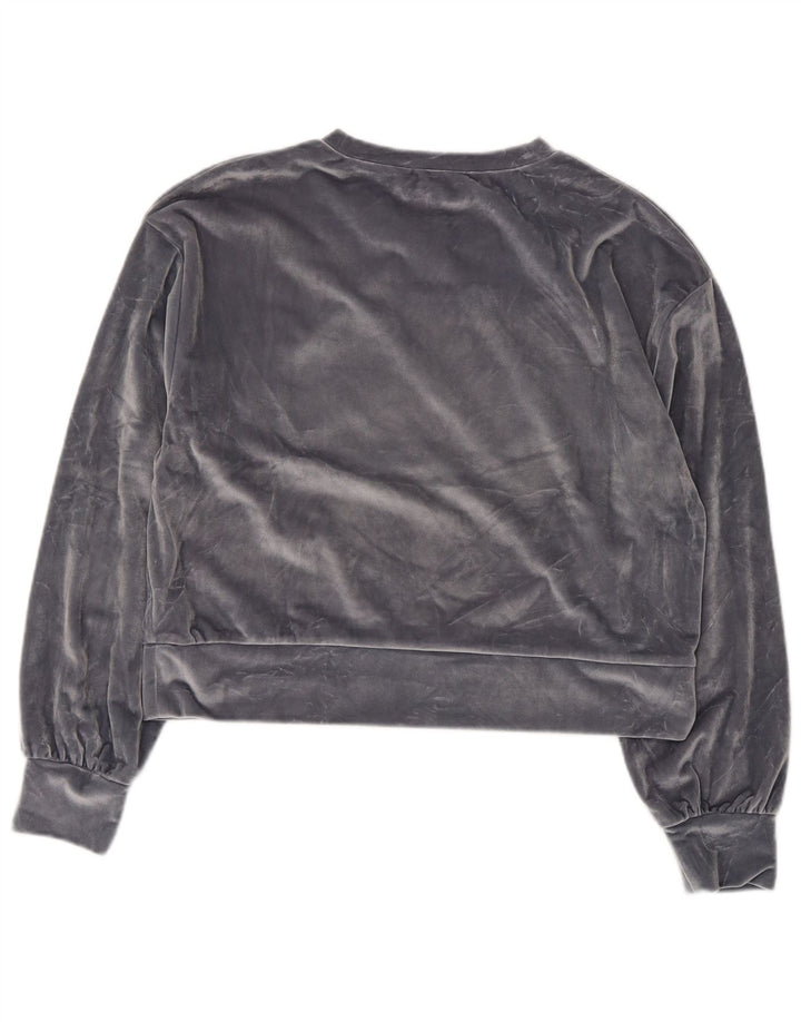 Damska bluza oversize Zara Crop Velour UK 10 Small Grey