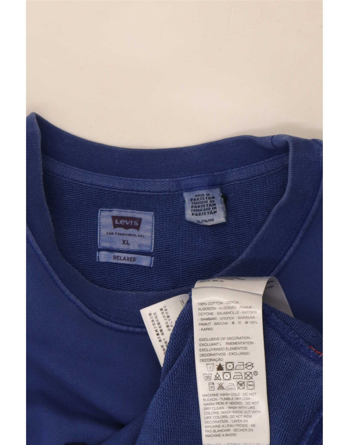 Męska bluza Levi's o swobodnym kroju z grafiką XL, niebieska, bawełniana