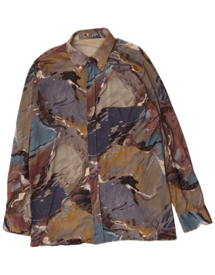 Koszula męska VINTAGE w abstrakcyjny wzór, średnia, wielobarwna