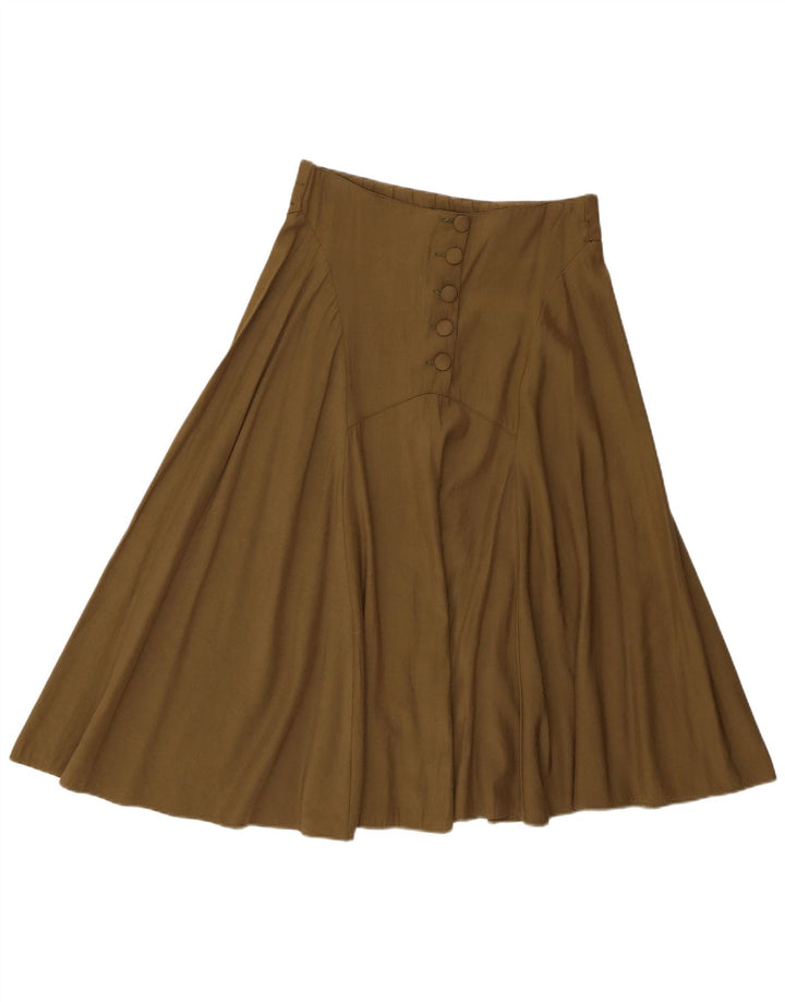Rozkloszowana spódnica damska w stylu vintage, średnia W30 Khaki, poliester
