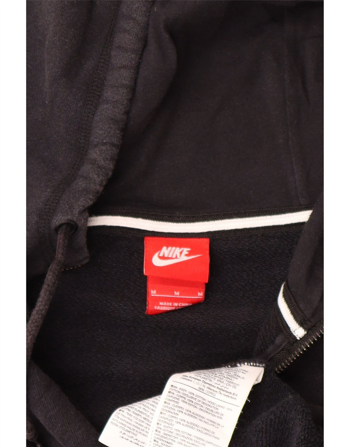 Męski sweter z kapturem i zamkiem błyskawicznym Nike, średni czarny, bawełniany