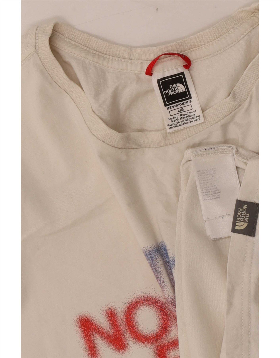 Męski T-shirt z grafiką The North Face, duży, biały, bawełniany