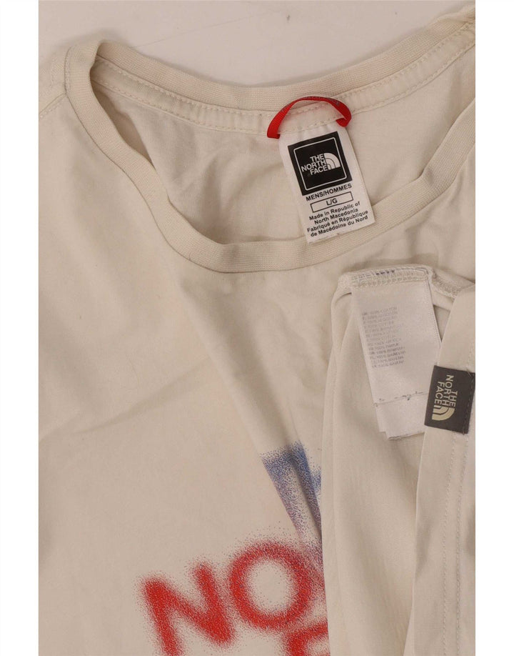 Męski T-shirt z grafiką The North Face, duży, biały, bawełniany