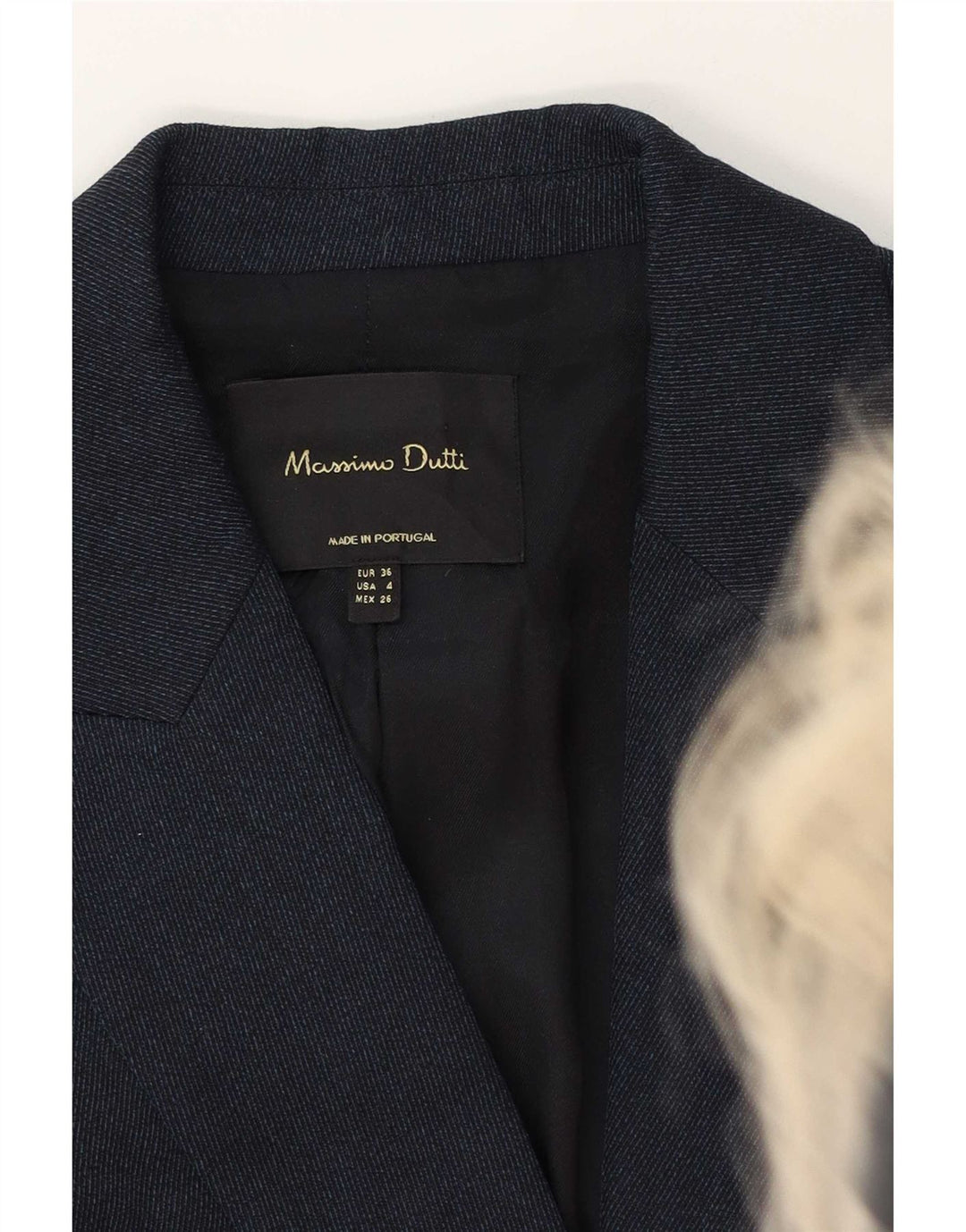 Marynarka damska Massimo Dutti zapinana na 1 guzik EU 36 XS Granatowa wiskoza