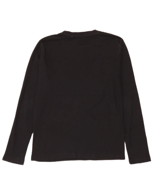 Damski top graficzny Guess z długim rękawem, UK 14, duży, czarny, bawełniany