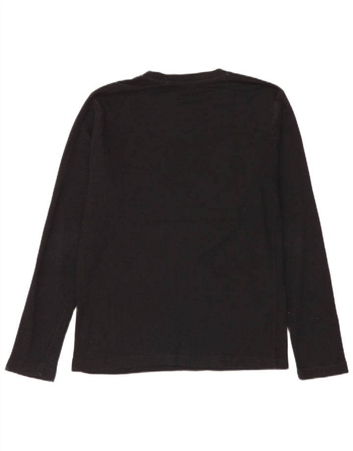 Damski top graficzny Guess z długim rękawem, UK 14, duży, czarny, bawełniany