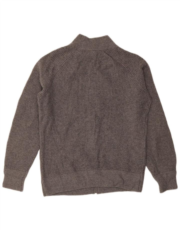 MASSIMO DUTTI Męski sweter rozpinany, duży, szary, wełniany
