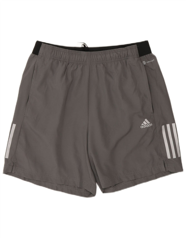 Męskie spodenki sportowe Adidas Aeroready, duże, szare, z blokami kolorów, poliestrowe