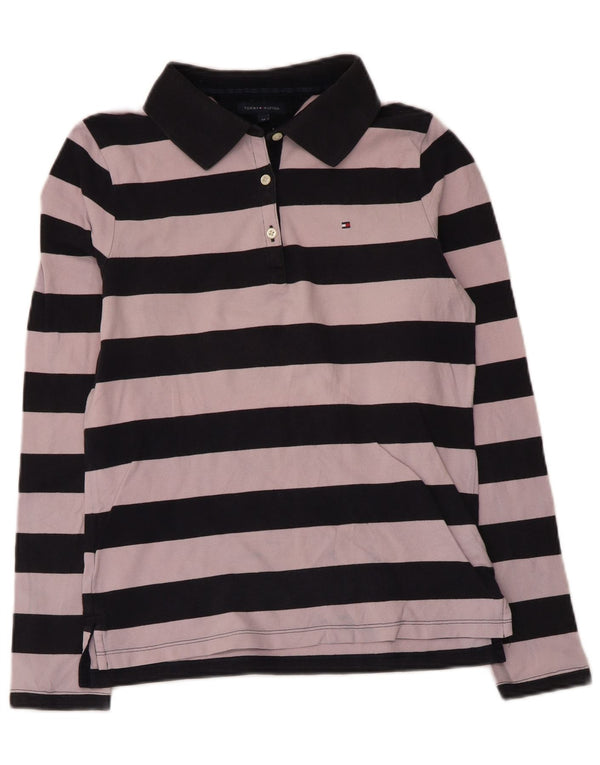 Damska koszulka polo do rugby Tommy Hilfiger UK 12 w średnie różowe paski