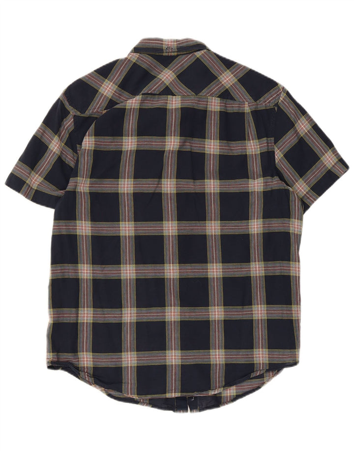Koszula męska z krótkim rękawem Penguin Heritage Slim Fit, średnia, granatowa kratka
