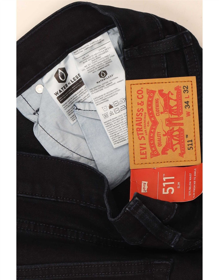 Damskie jeansy Levi's 511 Slim W34 L28 Granatowa bawełna