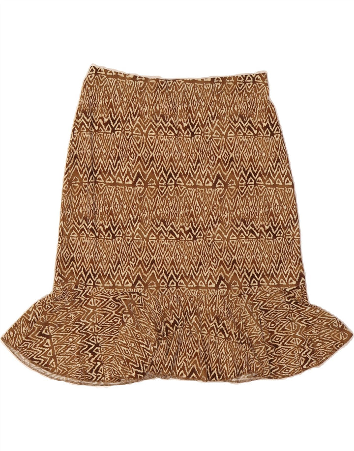 CHAPS Womens Trumpet Skirt Small W27  Brown Geometric Polyester Vintage Chaps and Second-Hand Chaps from Messina Hembry 