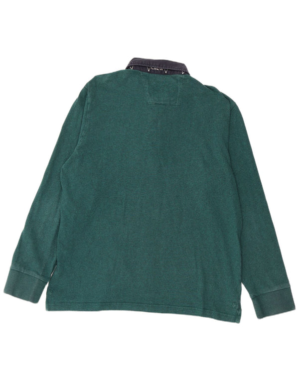 CREW CLOTHING Męska koszulka polo do rugby z długim rękawem XL w kolorze zielonym