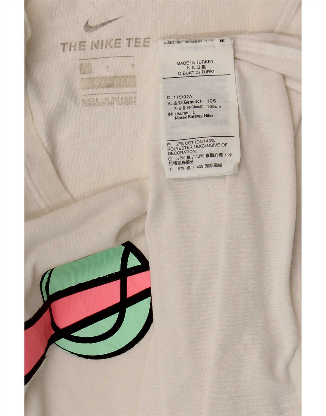 Męski T-shirt z grafiką Nike, duży, biały, bawełniany