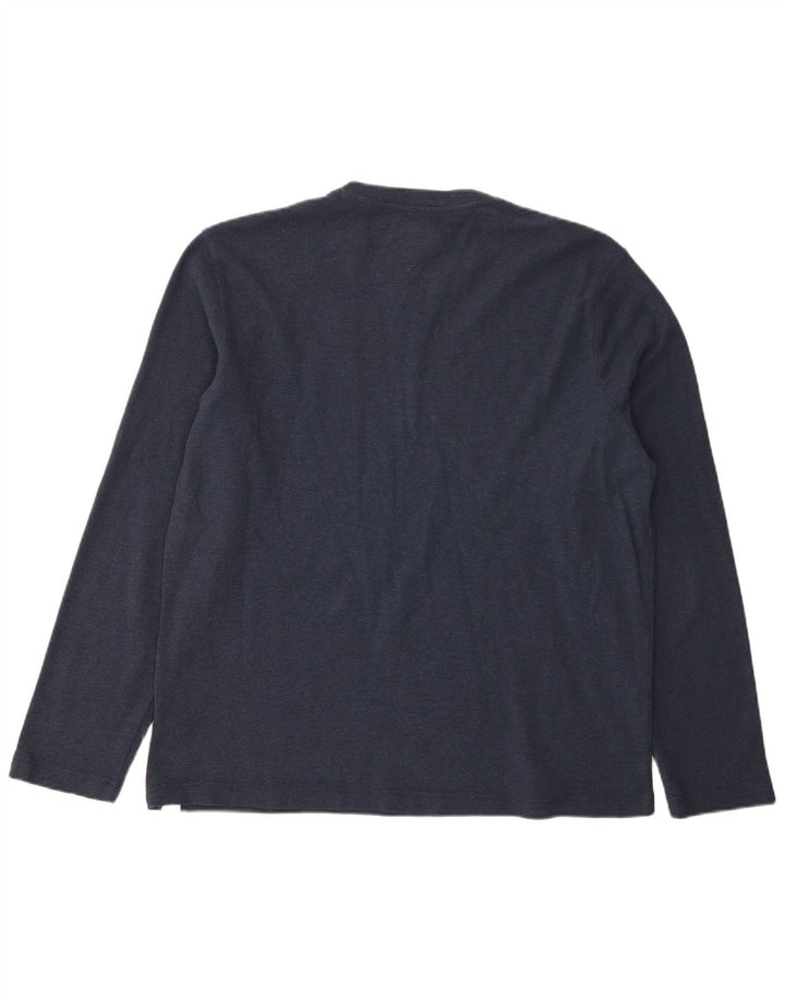 Męska koszulka Tommy Hilfiger z długim rękawem XL, granatowa, bawełniana