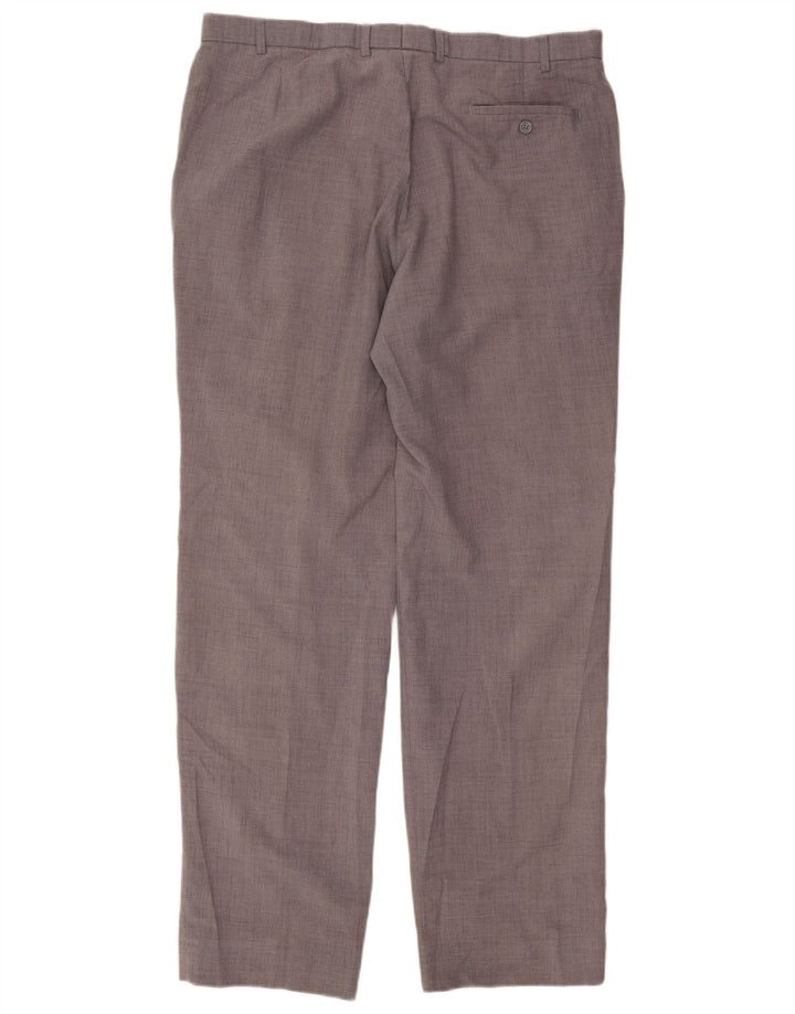 Marks & Spencer Męskie proste spodnie garniturowe W40 L35 Szary poliester