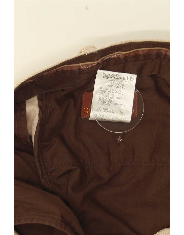 Marks & Spencer Męskie spodnie garniturowe W40 L33 Beżowa bawełna