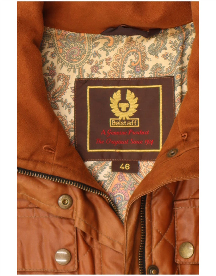 Damska pikowana kurtka z woskowanej bawełny Belstaff IT 46, duża, beżowa bawełna