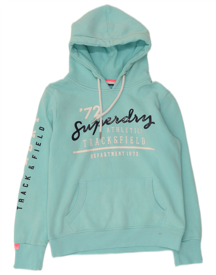 SUPERDRY Damski sweter oversize z kapturem i grafiką UK 10 Small Turkus