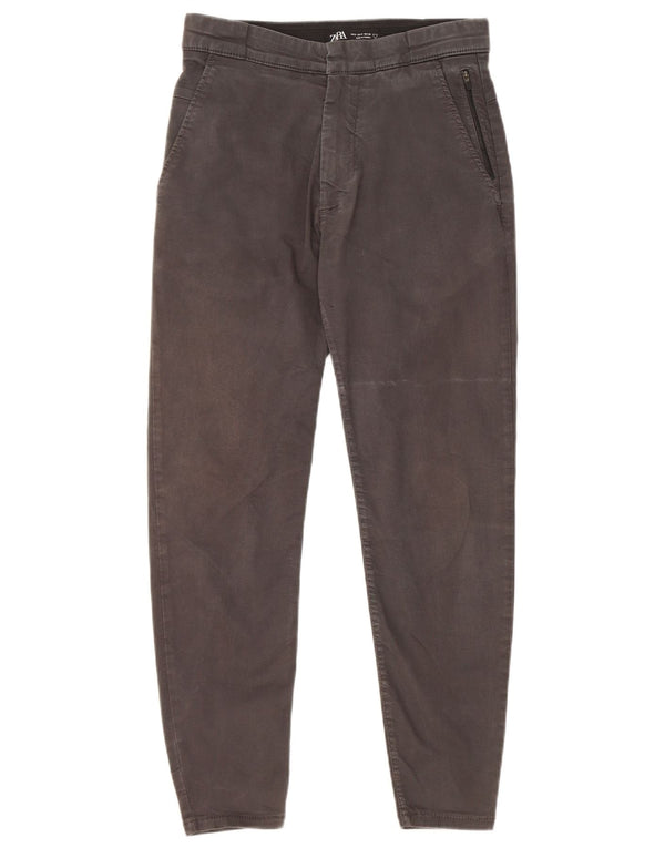 Męskie spodnie typu slim chino Zara, małe, W30 L25, szara bawełna