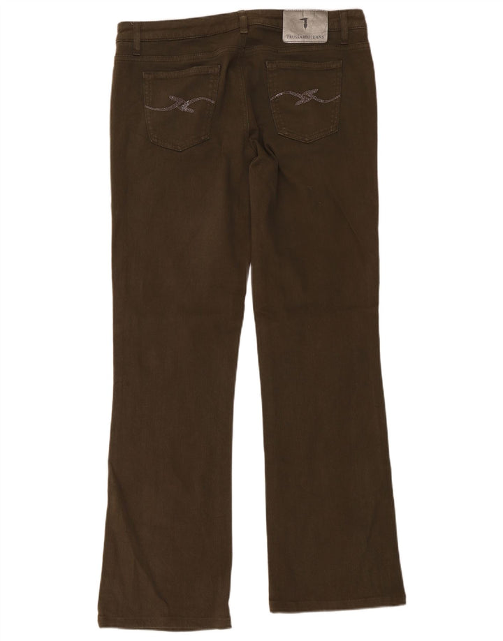 Damskie jeansy Bootcut Trussardi W31 L31, bawełna khaki