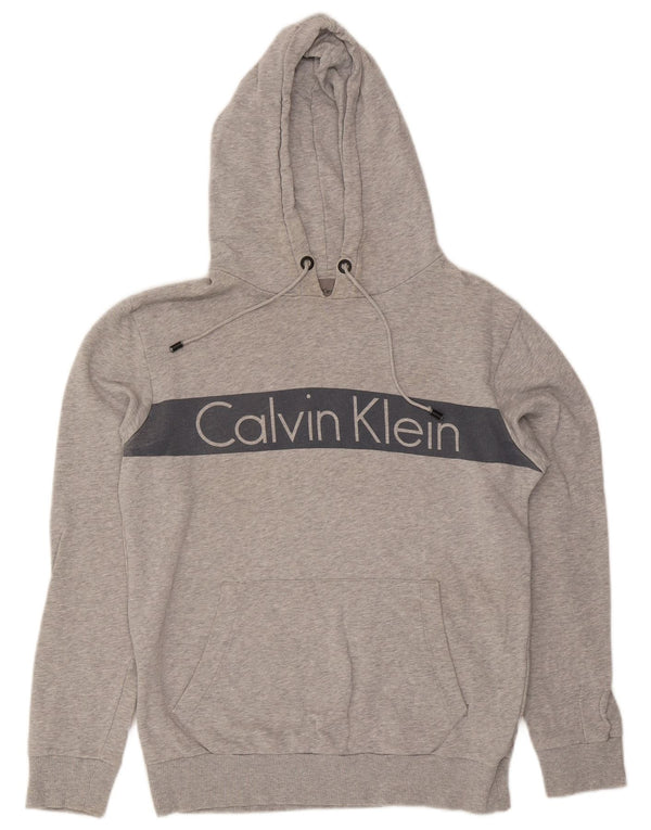 Męski sweter z kapturem i grafiką Calvin Klein Jeans w kolorze średnioszarym