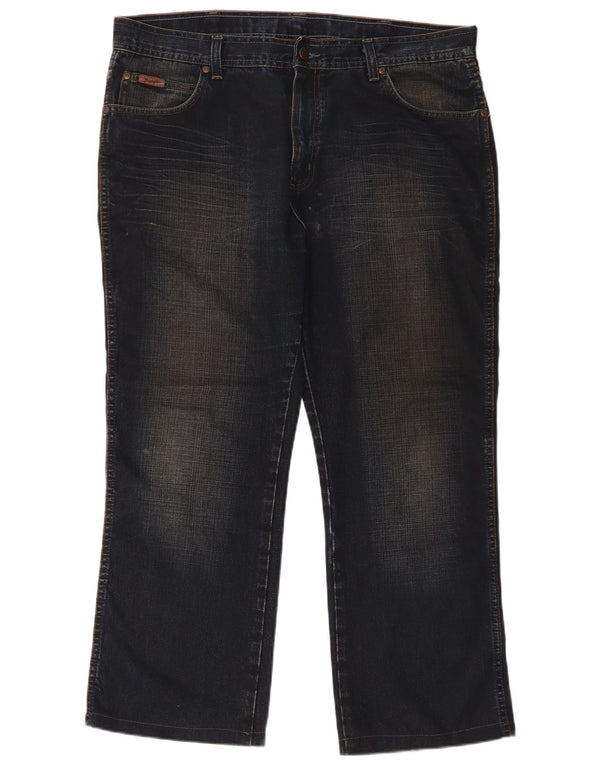 Męskie jeansy Wrangler Roxboro Straight W38 L28 Granatowa bawełna