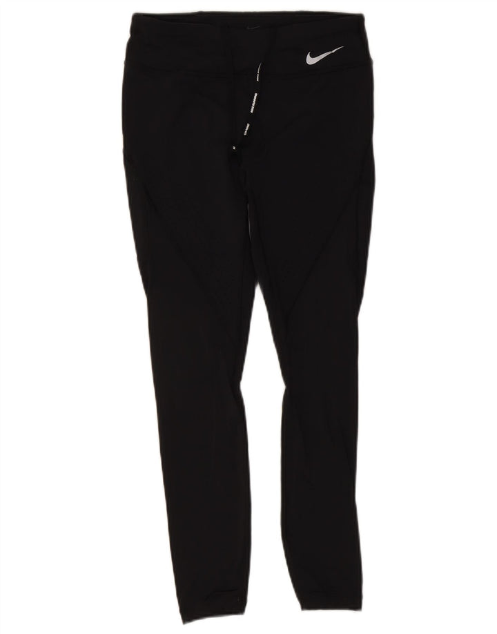 Damskie legginsy Nike Dri Fit UK 8, małe, czarne, nylonowe