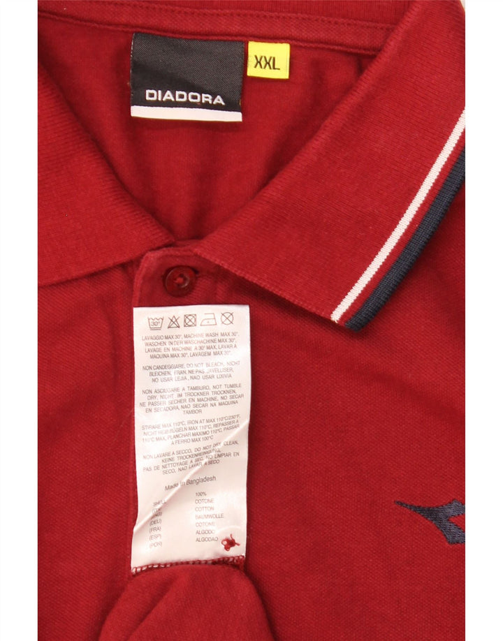 Męska koszulka polo DIADORA 2XL Bordowa bawełna