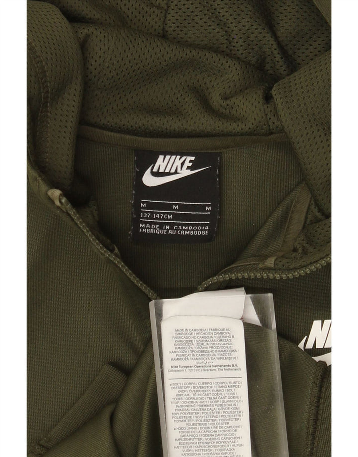 Chłopięcy sweter z kapturem i zamkiem Nike, 10-11 lat, średni, khaki, poliester