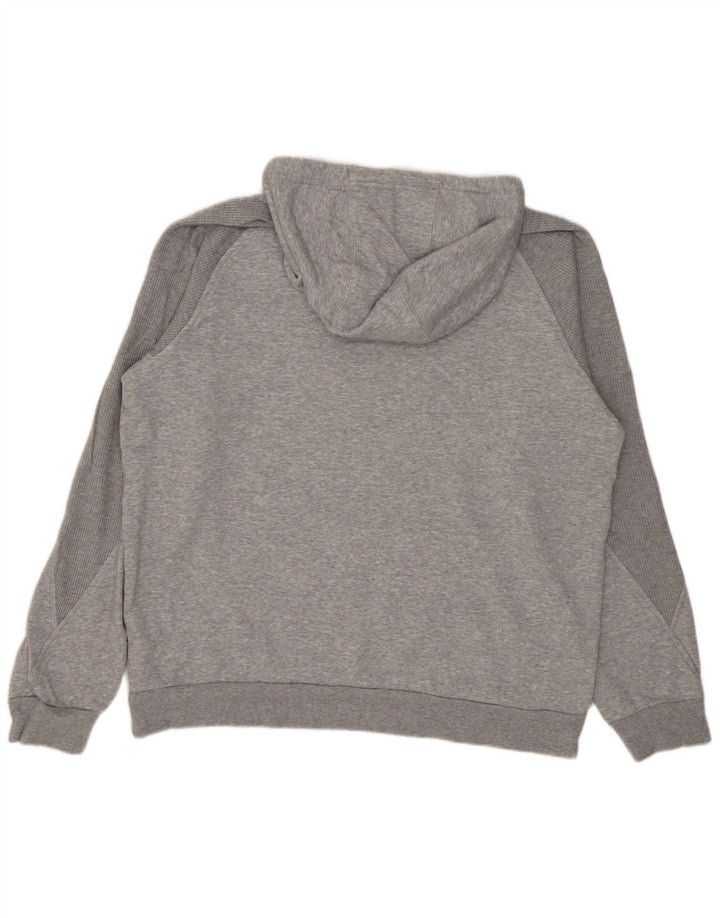 Męska bluza z kapturem Adidas, średnia, szara, bawełniana nakrapiana