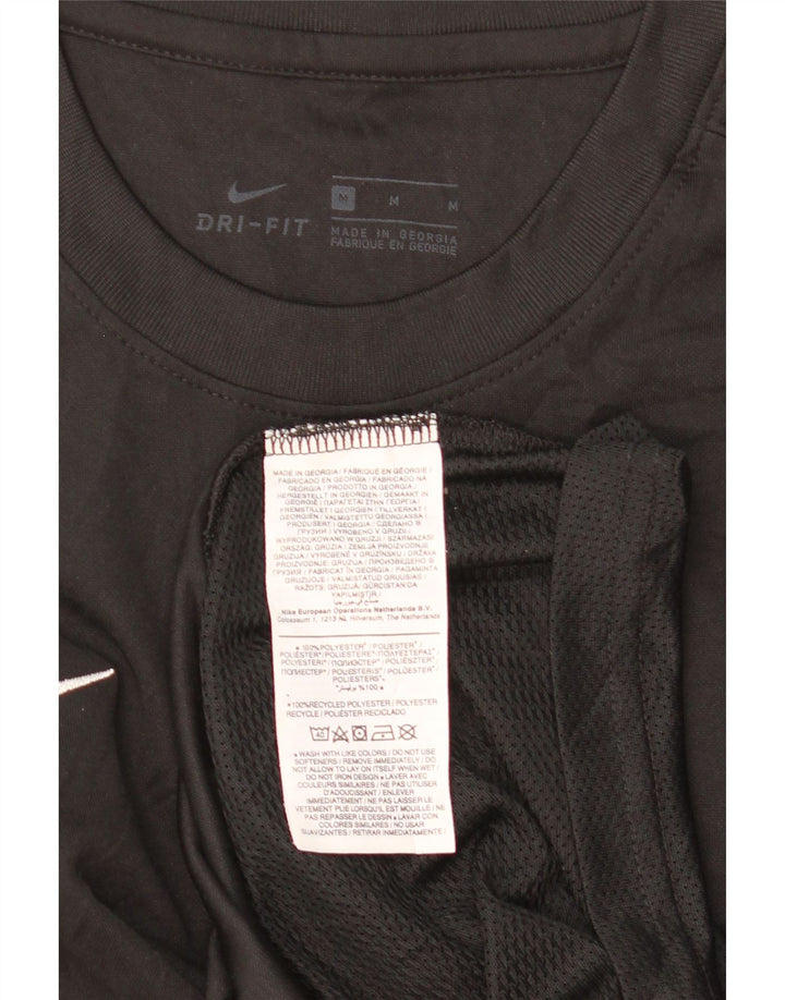 Męska koszulka Nike Dri Fit z długim rękawem, średni czarny poliester