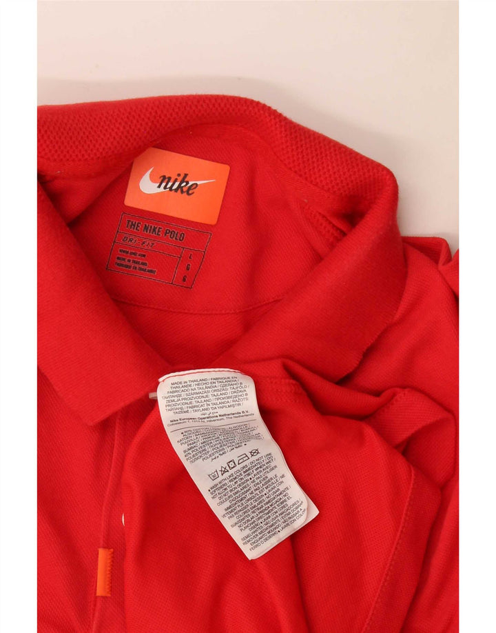 Męska koszulka polo Nike Dri Fit, duża, czerwona, bawełniana
