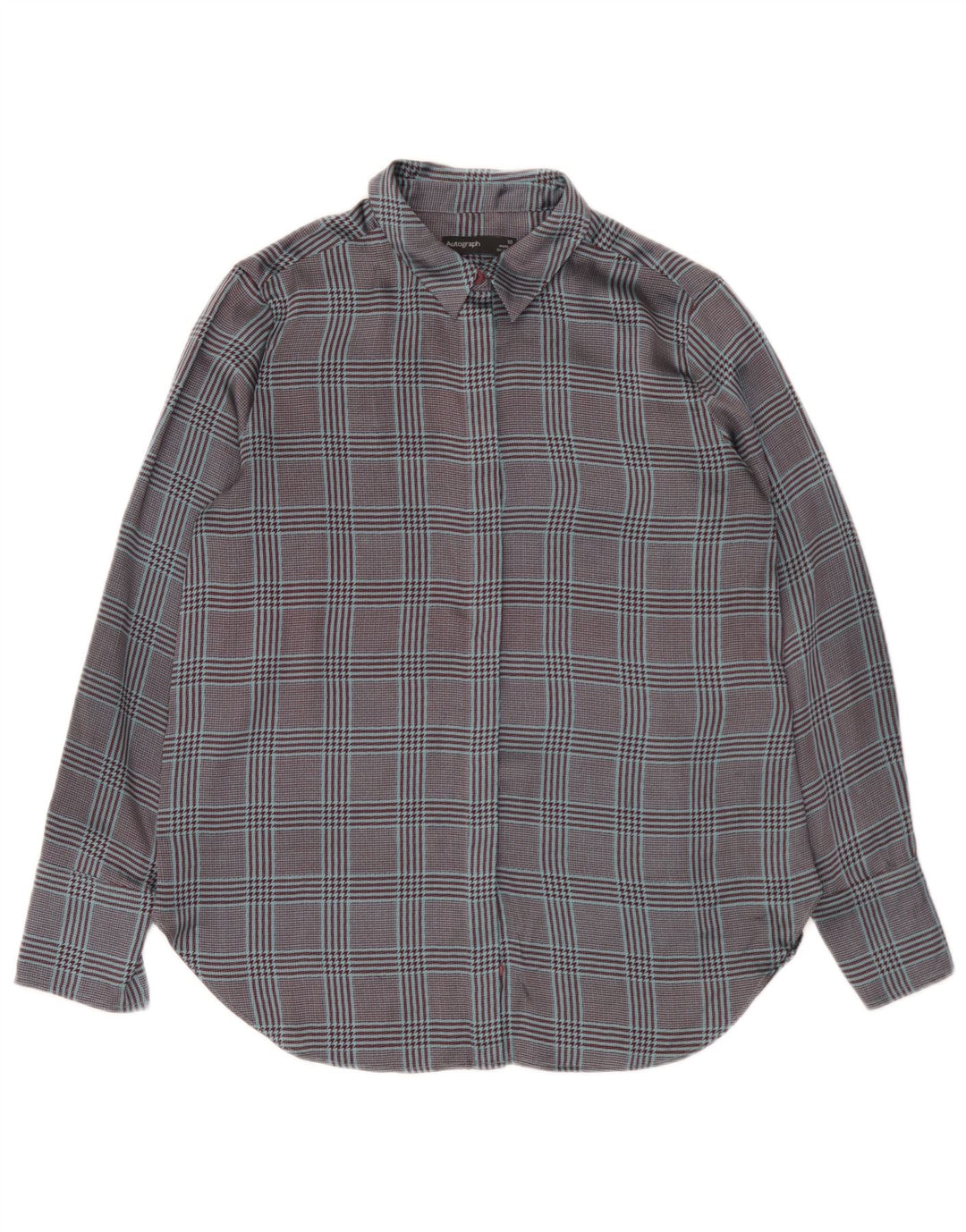 Marks & Spencer Damska koszula oversize UK 10 w małą niebieską kratkę, poliester