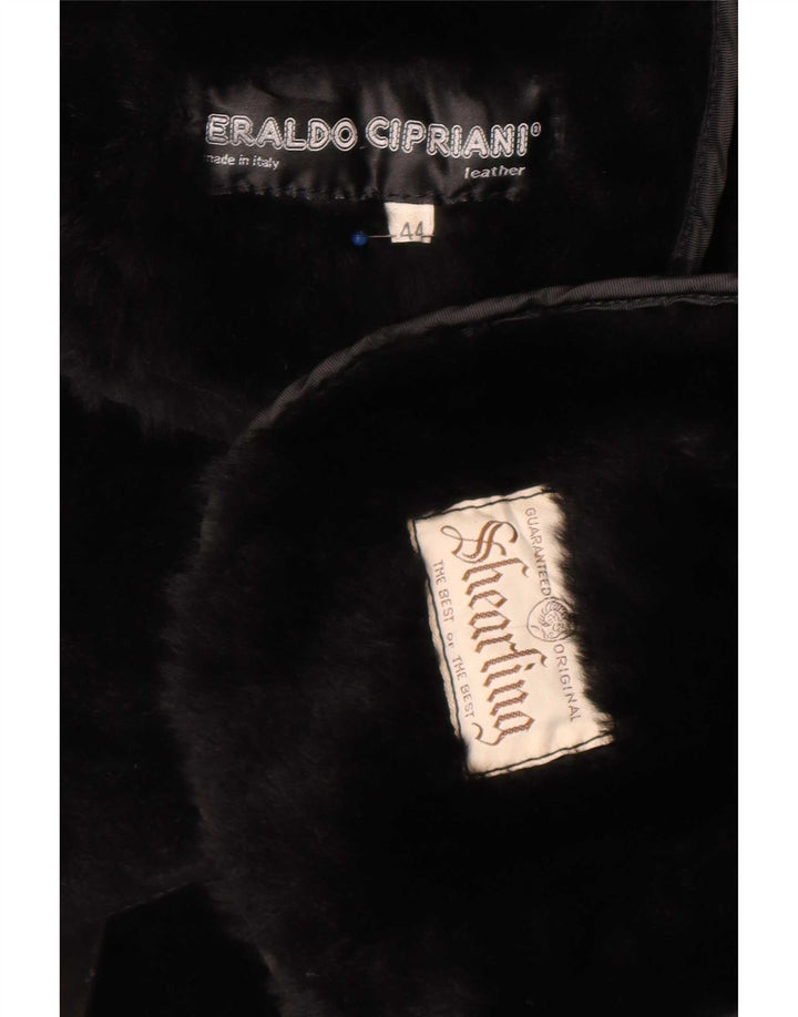 Płaszcz damski w stylu vintage, EU 44 XL, czarny, geometryczny
