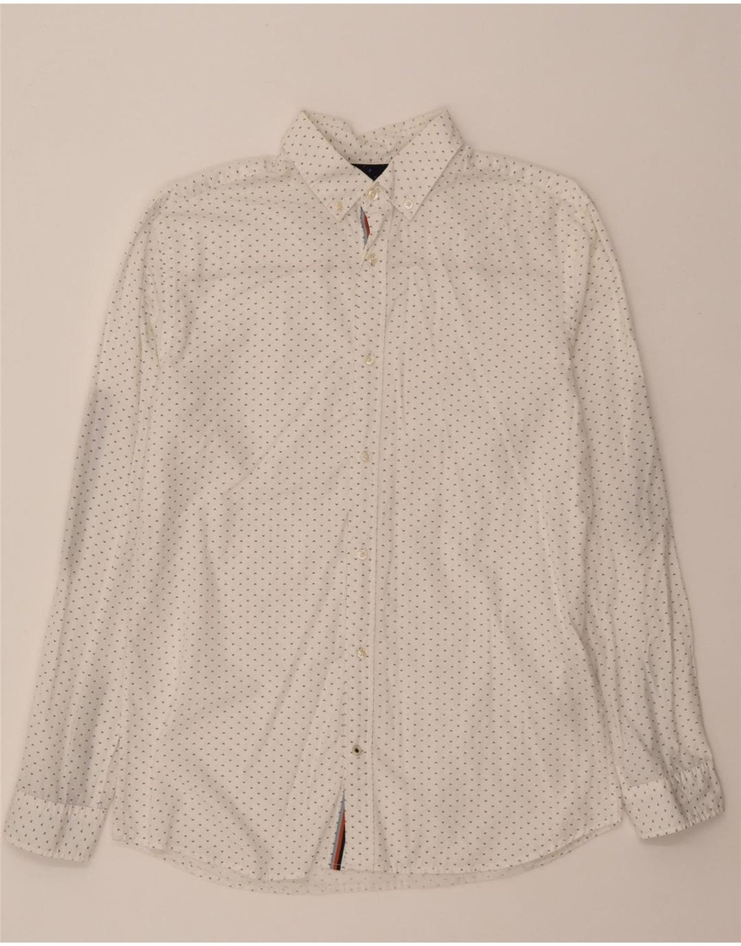 JACK & JONES Mens Shirt Large White Flecked Cotton