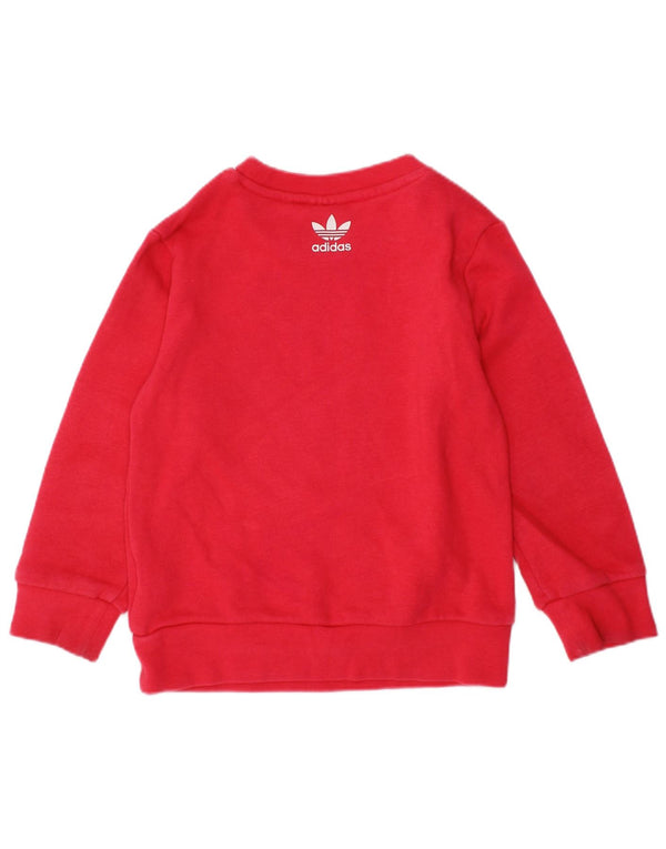 Bluza chłopięca ADIDAS z grafiką, 18-24 miesięcy, różowa, bawełniana