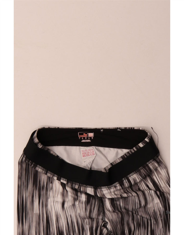 Damskie legginsy PUMA Capri UK 14, średni czarny poliester w prążki