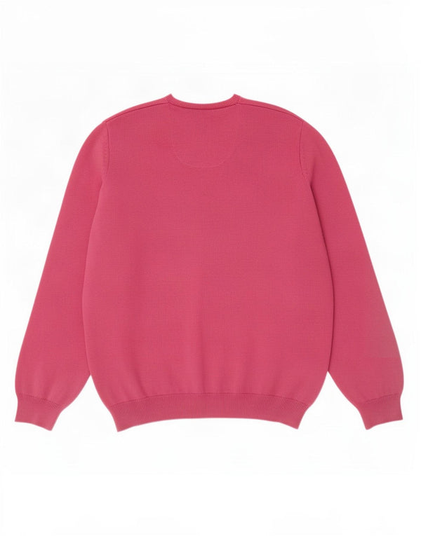 Męski sweter Marks & Spencer Blue Harbor z dekoltem w kształcie litery V, 2XL, różowy, bawełniany